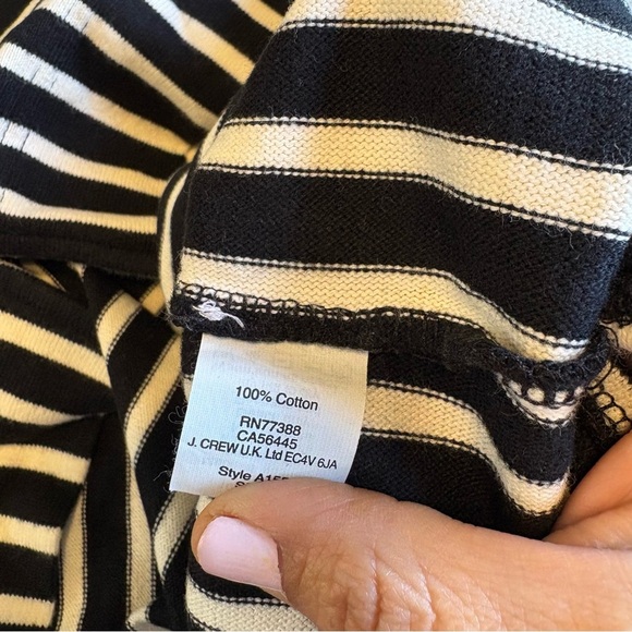 Madewell Boxy Tee Pull Over Top Black White Front Pockets XS Coastal Cotton - Picture 4 of 6